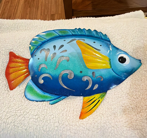Metal fish wall sculpture - metal,