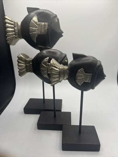 Fish wood mantel carved wooden - fish,